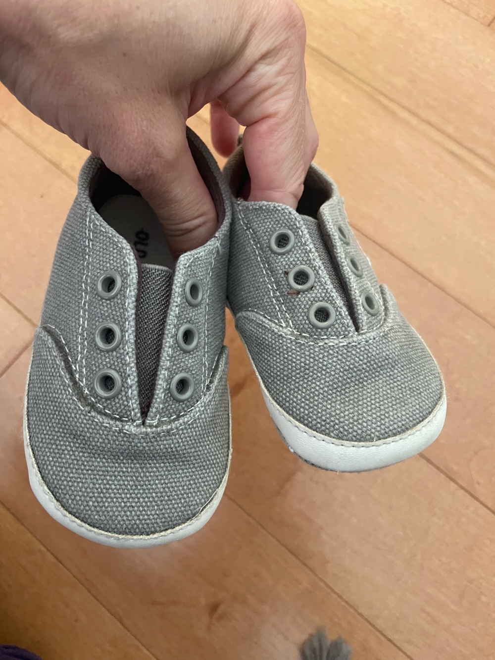 Old Navy Gray Canvas Slip-On Baby Sneakers